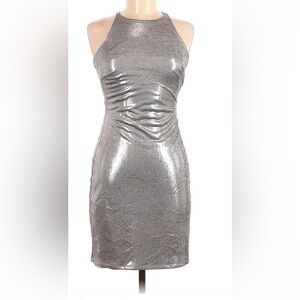 White House Black Market Shiny Silver Top